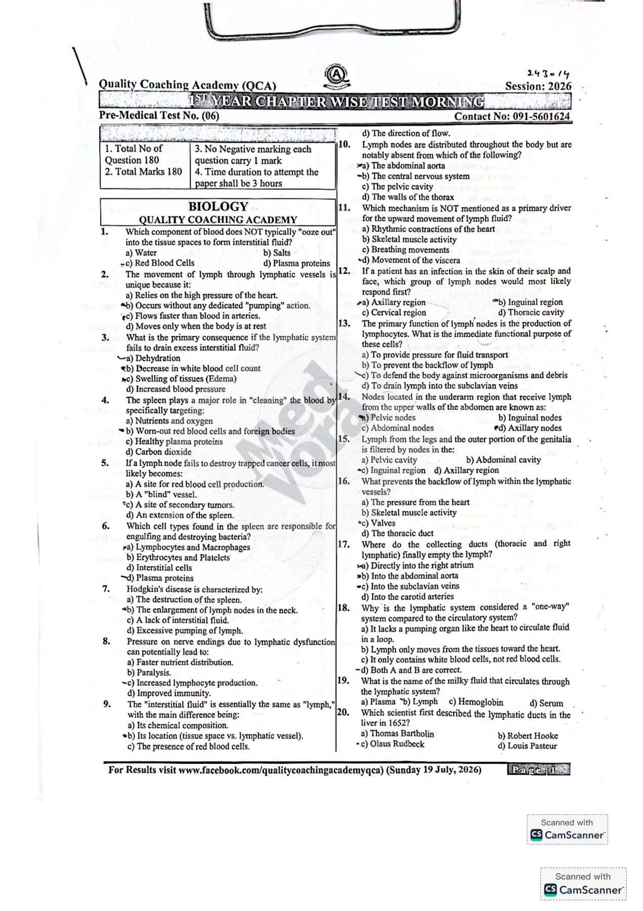 MDCAT Preparation MOCK Test SUNDAY cover